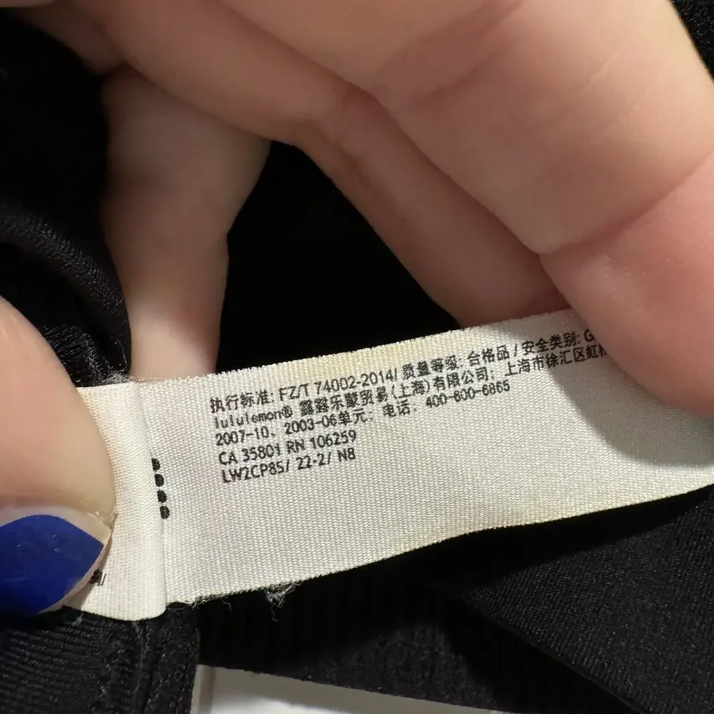 Lululemon Black Energy Bra High Support Size 36D
